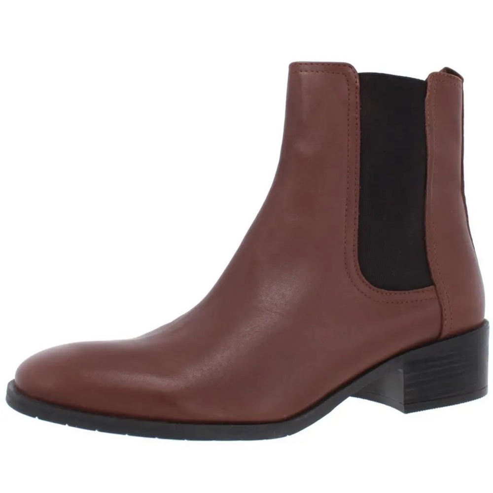 Kenneth Cole Reaction Womens Salt Chelsea Brown Leather Ankle Boots 9.5 Leather